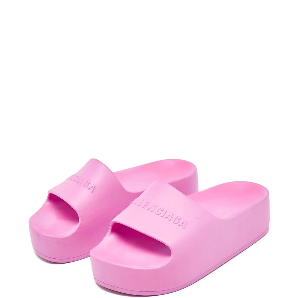 Balenciaga Women's Vibrant Pink Platform Mules